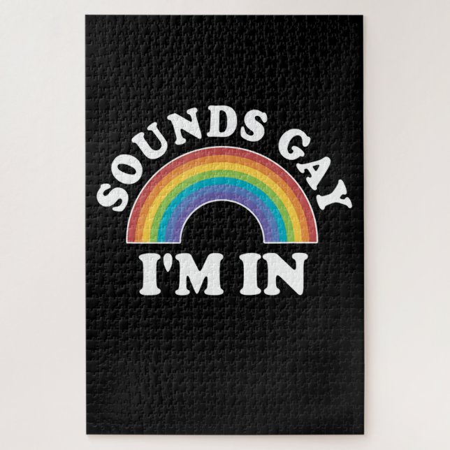 Gay Pride Men LGBT Rainbow Sounds Gay Puzzle (Vertikal)