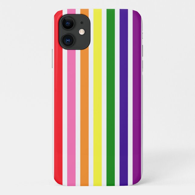 Gay Pride mit farbigen Regenbogenstreifen Case-Mate iPhone Hülle (Rückseite)
