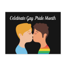 Gay Pride Monat Zwei Typ Kiss Que Zeichnend