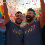 Gay Pride Monatsschiff LGBTQ Rainbow Mens T-Shirt<br><div class="desc">Feiern Sie den Pride Month und zeigen Sie Ihre Unterstützung für die LGBTQ-Community mit diesem einfachen und eleganten,  modernen,  niederbogenfarbenen "Gay Pride" in marineblauer Panzerblau,  bestem Shirt-Design mit weißem Skripttext und lebhaften Regenbogenstreifen.</div>