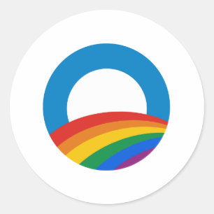 Gay Pride Obama Runder Aufkleber