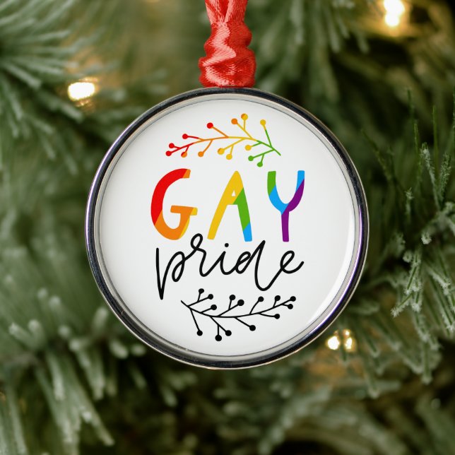 Gay Pride Ornament Aus Metall (Baum)