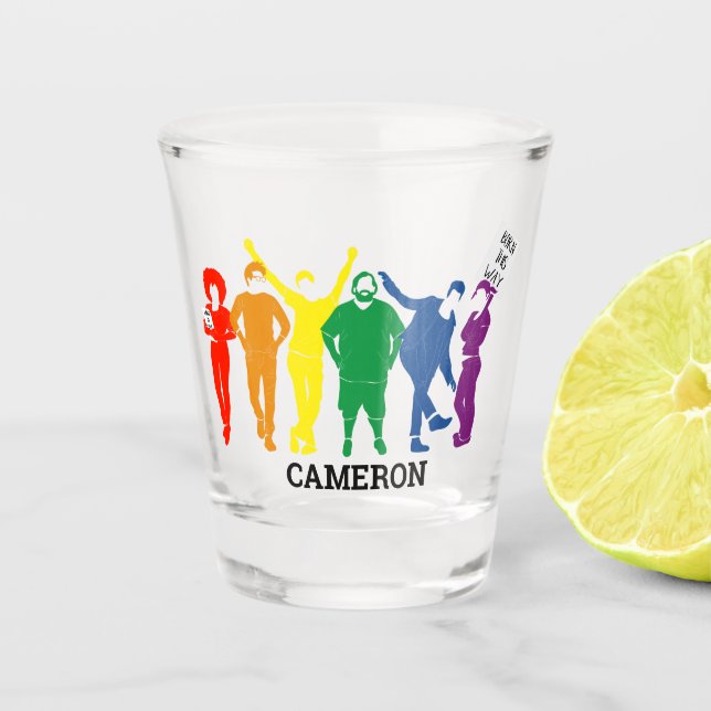 Gay Pride Parade Illustration Personalisiert Schnapsglas (Vorderseite)
