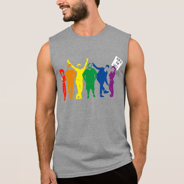 Gay Pride Parade People Rainbow Graphic Ärmelloses Shirt (Vorderseite)