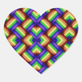 Gay Pride Party Muster Herz Herz-Aufkleber