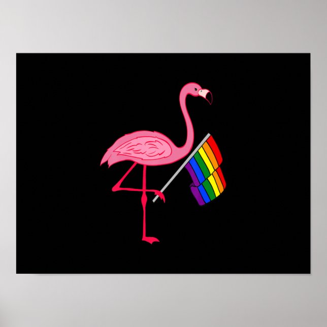 Gay Pride Pink Flamingo LGBT Preis Monat Geschenke Poster (Vorne)