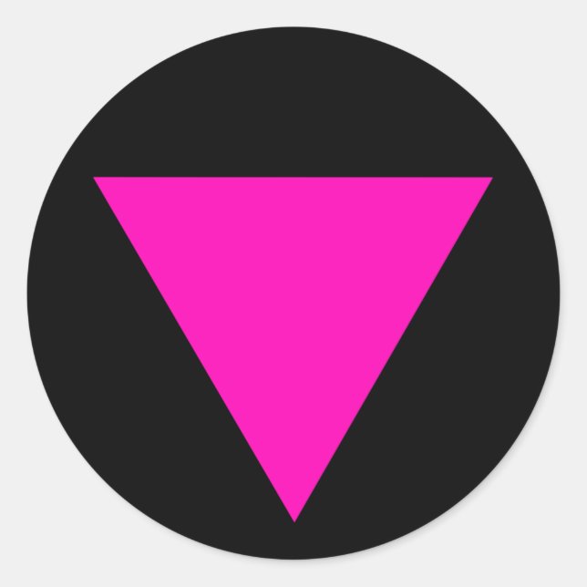 Gay Pride "PINK TRIANGLE" Runder Aufkleber (Vorderseite)