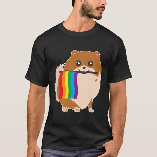 Gay Pride Pomeranian T-Shirt (Vorderseite)