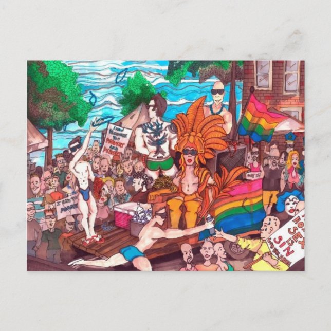 Gay Pride Postcard von Thompson Kellett Postkarte (Vorderseite)