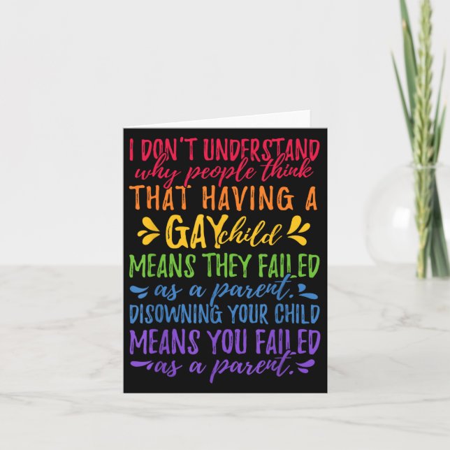 Gay Pride - Proud Parent Mom Dad Parenting Quote  Karte (Vorderseite)