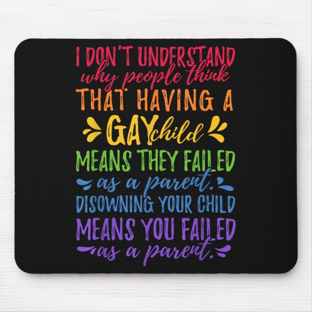 Gay Pride - Proud Parent Mom Dad Parenting Quote  Mousepad (Vorne)