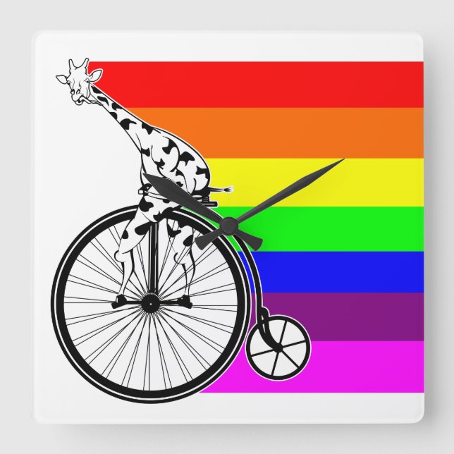 Gay Pride Quadratische Wanduhr (Vorderseite)