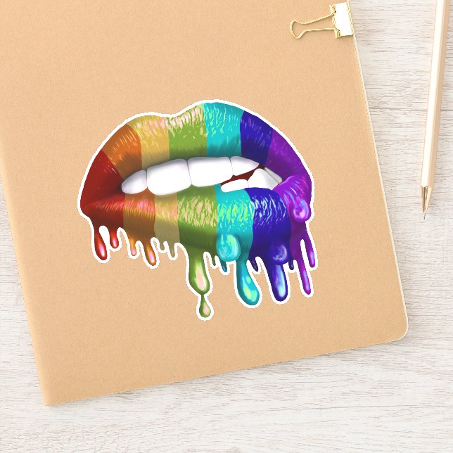 Gay Pride Rainbow Bitups Lippen Aufkleber (Notizbuch)