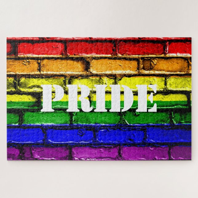 Gay Pride Rainbow Brick PUZZLE (Horizontal)