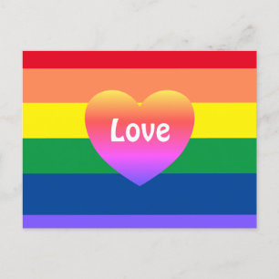 Gay Pride Rainbow Colorful Hecht LGBTQ Postkarte