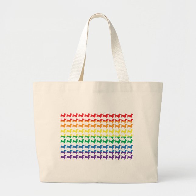 Gay Pride Rainbow-Dackeln Jumbo Stoffbeutel (Vorne)