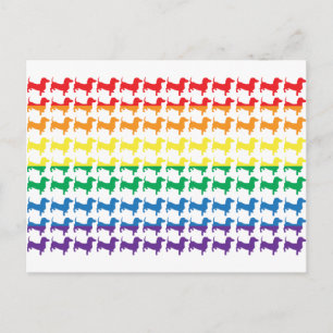 Gay Pride Rainbow-Dackeln Postkarte