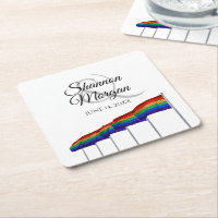 Gay Pride Rainbow Fahnen Hochzeiten Untersetzer