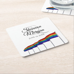 Gay Pride Rainbow Fahnen Hochzeiten Untersetzer