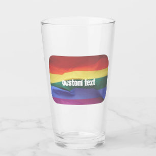 Gay Pride Rainbow Flag Benutzerdefinierter Text Glas