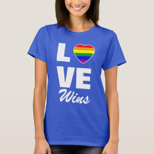 Gay Pride Rainbow Flag Herz Liebe gewinnt T - Shir T-Shirt