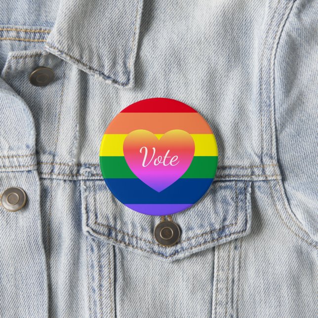 Gay Pride-Rainbow-Flag LGBTQ wählen Button (Beispiel)