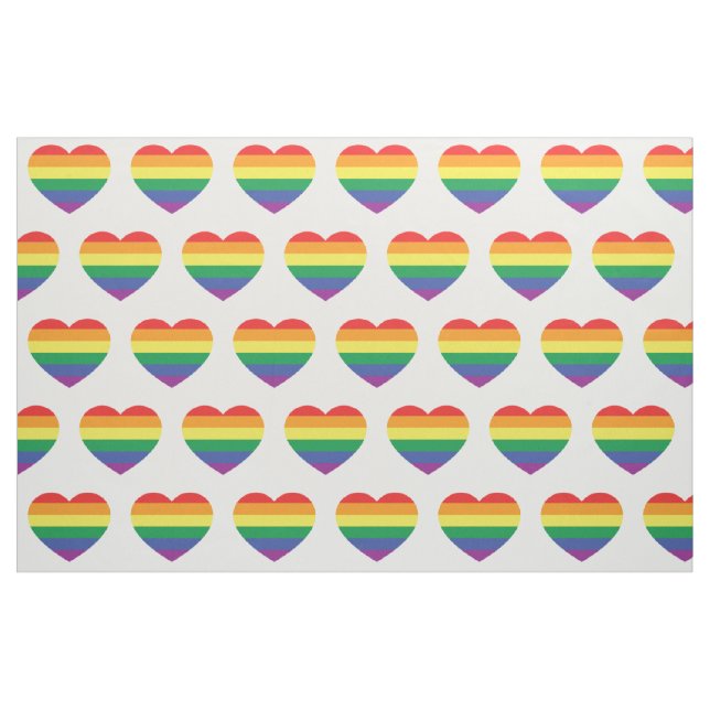 Gay Pride Rainbow Flag Liebe Herz Stoff (Fat Quarter (45,7 x 55,9 cm))