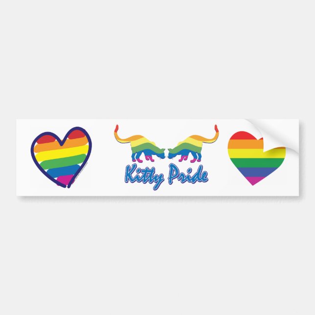 Gay Pride Rainbow Heart Autoaufkleber (Vorne)