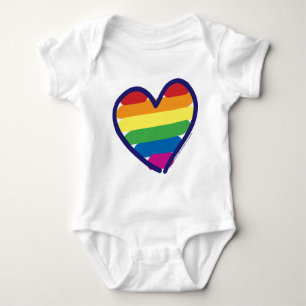 Gay Pride Rainbow Heart Baby Strampler