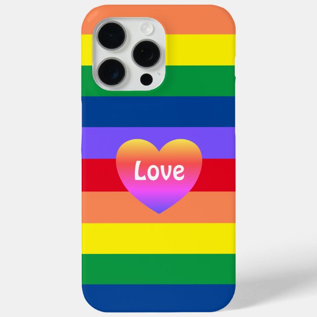 Gay Pride Rainbow Heart LGBTQ Gleichstellung Case-Mate iPhone Hülle (Rückseite)