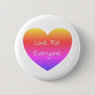 Gay Pride Rainbow Heart Liebe für jedermann Button