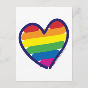 Gay Pride Rainbow Heart Postkarte
