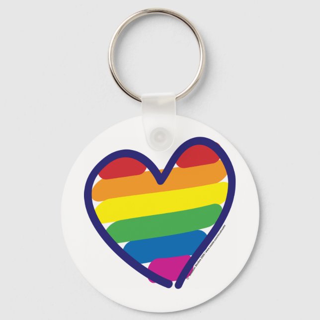 Gay Pride Rainbow Heart Schlüsselanhänger (Vorderseite)