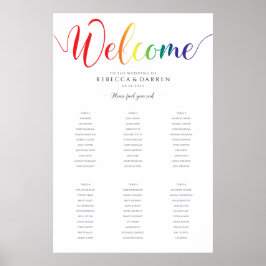 Gay Pride-Rainbow-Hochzeitskarte 6 Tische Poster