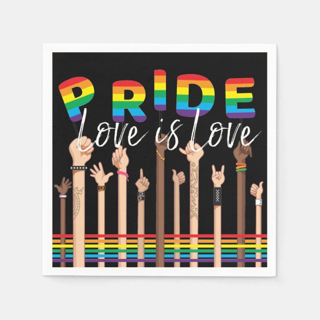 Gay Pride Rainbow LGBT Party Napkin Serviette (Vorderseite)