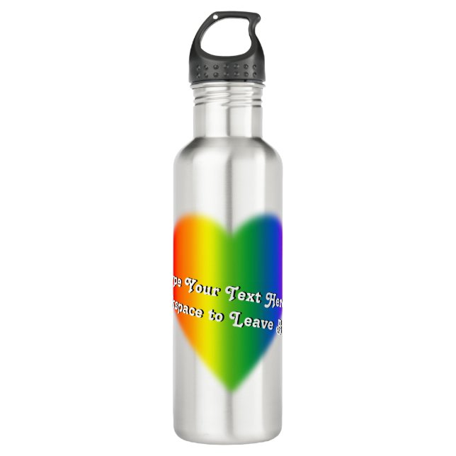 Gay Pride Rainbow Liebe Flaschen Edelstahlflasche (Vorderseite)