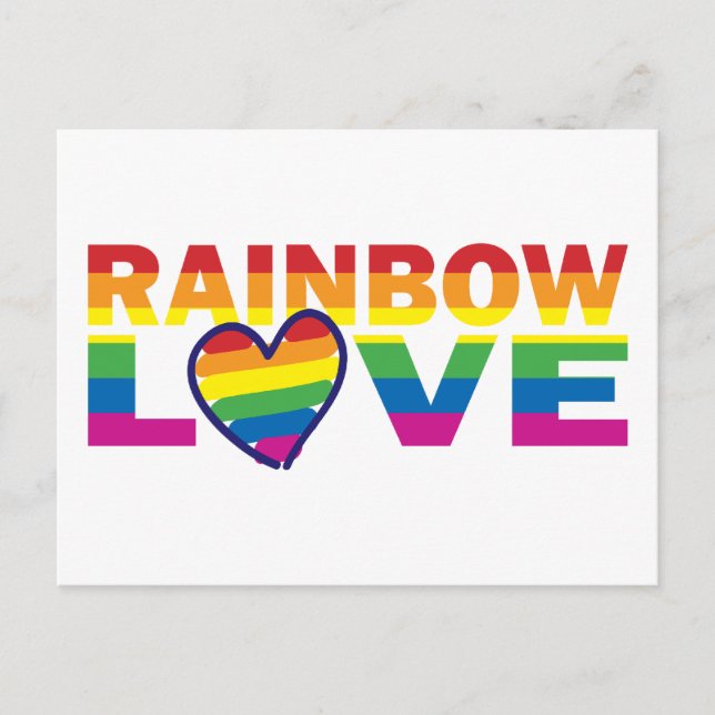 Gay Pride Rainbow Liebe Herz Postkarte (Vorderseite)