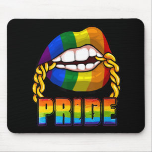 Gay Pride Rainbow Lips LGBT Awareness Month 2022 Mousepad