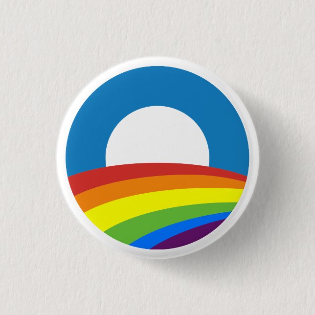 Gay Pride Rainbow Obama 2012 Button (Vorderseite)