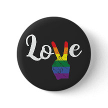 Gay Pride - Rainbow Peace Sign Love