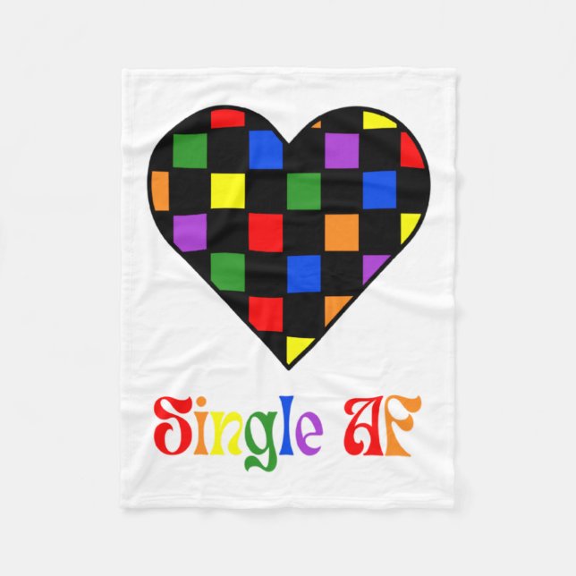 Gay Pride Rainbow Single Af Valentines Day Sarcas  Fleecedecke (Vorderseite)