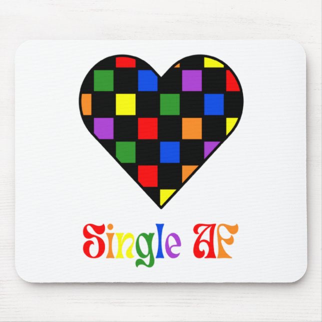 Gay Pride Rainbow Single Af Valentines Day Sarcas  Mousepad (Vorne)