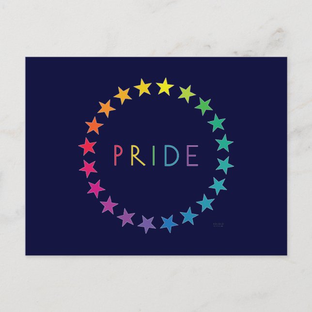 Gay Pride Rainbow Stars Postkarte (Vorderseite)