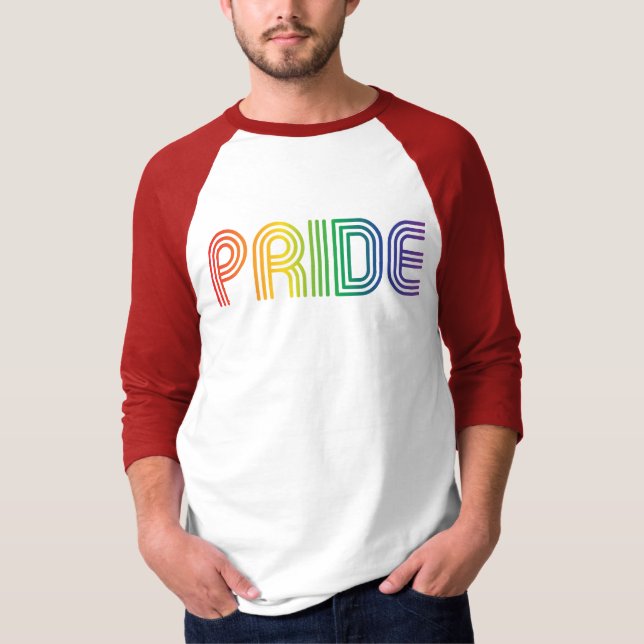 Gay Pride Rainbow Text T - Shirt (Vorderseite)