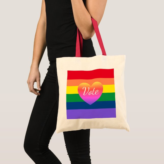 Gay Pride Rainbow Vote LBGTQ 2024 Wahl Tragetasche (Vorderseite (Produkt))