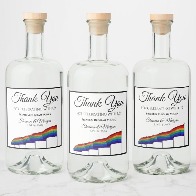 Gay Pride Rainbow Wedding Liquor Flasche Etikett (Flaschen)