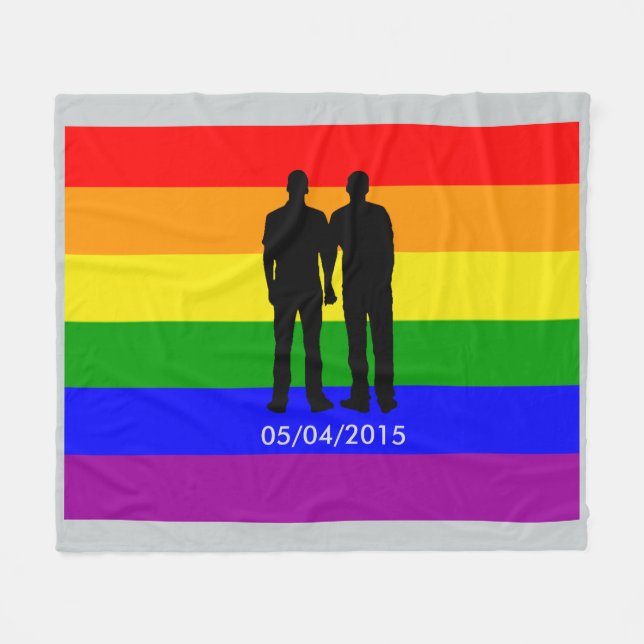 Gay Pride-Regenbogen-Flag-Datum Fleecedecke (Vorderseite (Horizontal))