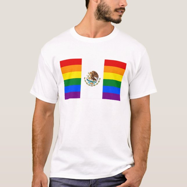 Gay Pride-Regenbogen-Flagge Mexikos LGBT T-Shirt (Vorderseite)