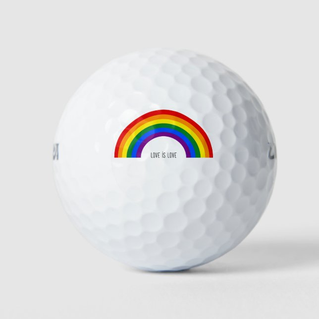 Gay Pride Regenbogen. Liebe ist Liebe. Golfball (Vorderseite)