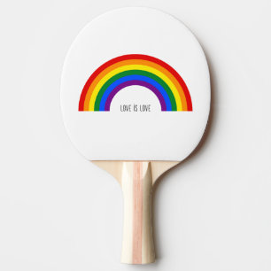 Gay Pride Regenbogen. Liebe ist Liebe. Tischtennis Schläger